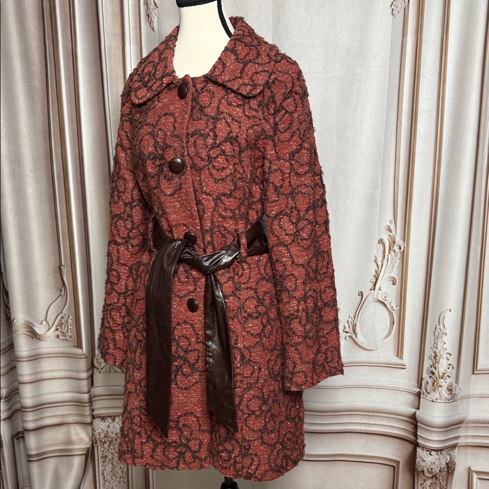 Tibi Red and Black Floral Teddy Jacket